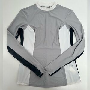 Foray Golf White Gray Long Sleeve Top